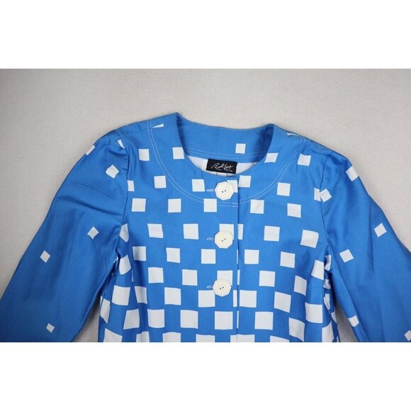RUSSELL KEMP NEW YORK - WOMEN'S BLUE PRINT 3/4 SLEEVE JACKET - SIZE L - Picture 3 of 6